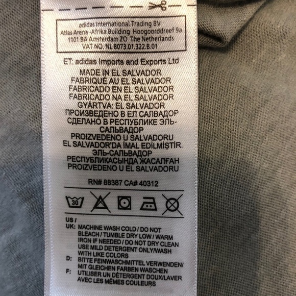 2/$15 Adidas - Men’s Gray Short Sleeve Workout T-Shirt Athletic Tee Large - Picture 8 of 8